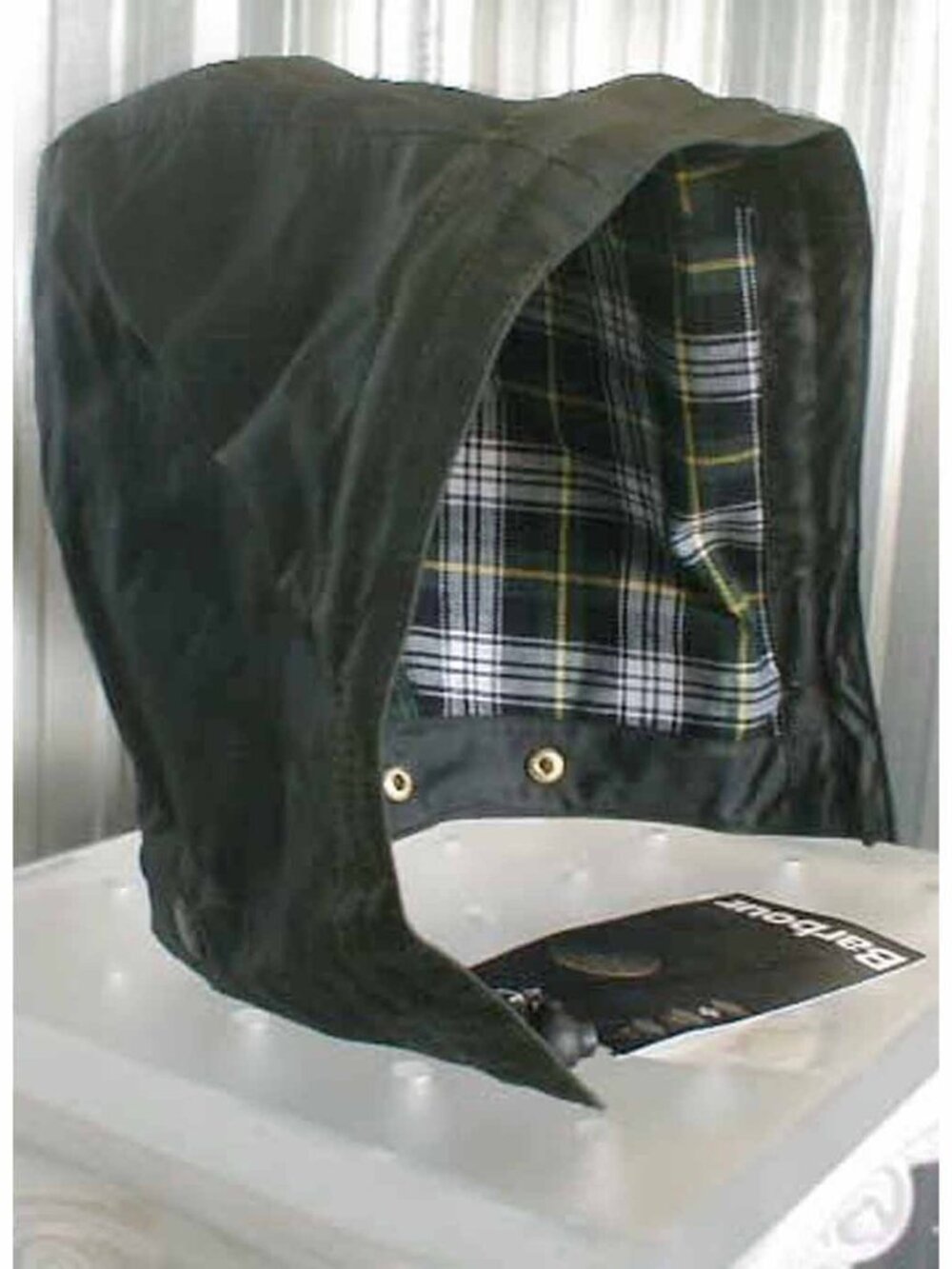 NEW Vintage Barbour A128 Waxed Cotton Hood! One Size Dress Gordon Tartan Lining
